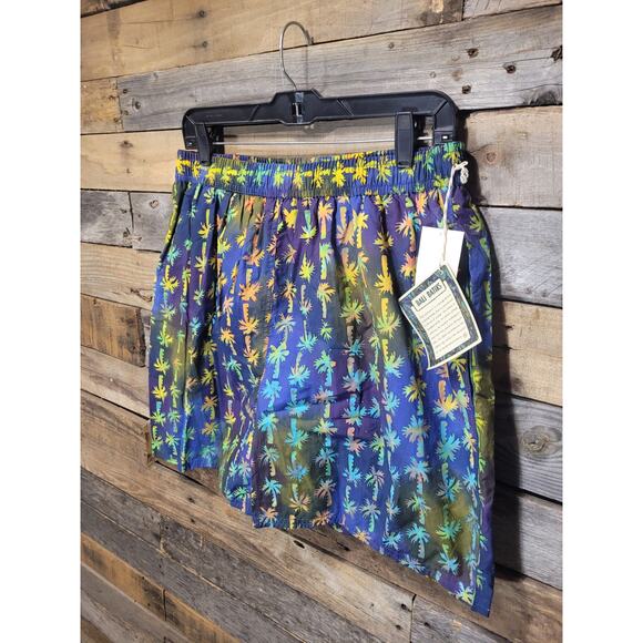 Vintage NWT Robert Stock Bali Batiks Hand Painted Palm Resort Swim Trunk Large - Picture 2 of 7